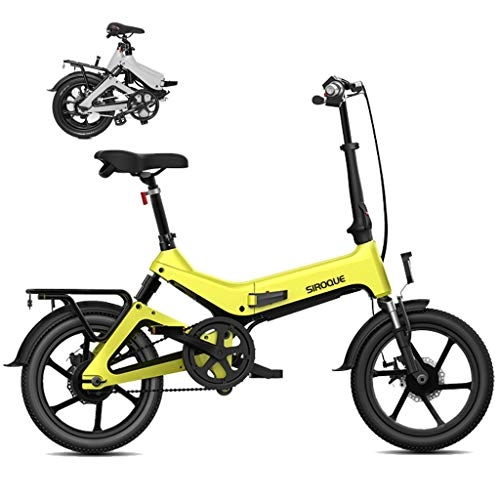 Electric Bike : Folding Electric Bike - Portable Easy To Store, LED Display Electric Bicycle Commute Ebike 250W Motor, 7.8Ah Battery, Professional Three Modes Riding Assist Range Up 90-100km ( Color : Yellow )