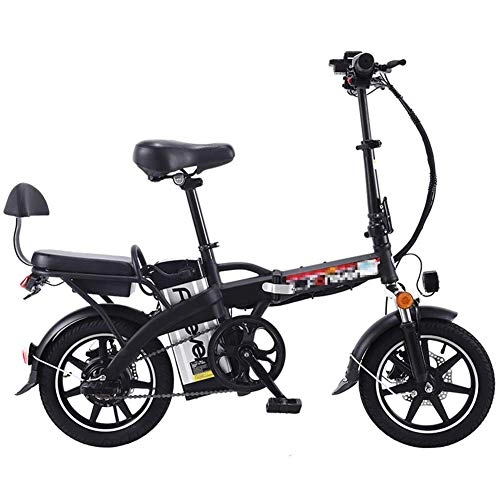 Electric Bike : Folding Electric Bike with 48V 10Ah Removable Lithium-Ion Battery, 14 Inch Ebike with 350W Motor And Battery Anti-Theft Lock