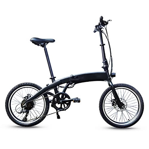 Electric Bike : Folding Electric Bikes For Adults 250W 20 Mph E Bikes 36V 7.8AH Lithium Battery Electric Bicycle, 20 Inch Ultralight Variable Speed Electric Bicycle (Color : Black)