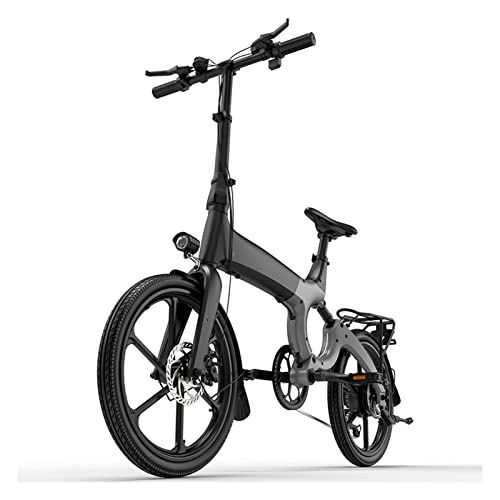 Electric Bike : Folding Electric Bikes for Adults 250W Motor 36V Hide Lithium Battery 20 Inch City Electric Bicycle ​Fold Ebik (Color : Gray)