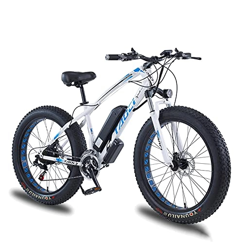 Electric Bike : Folding Electric Bikes Mens Mountain Bike 48V 30Km / H 750W E-Bike 13AH Lithium-Ion Battery Electricbike for Outdoor Cycling Travel 21 Speed Magnesium Alloy Bicycles White