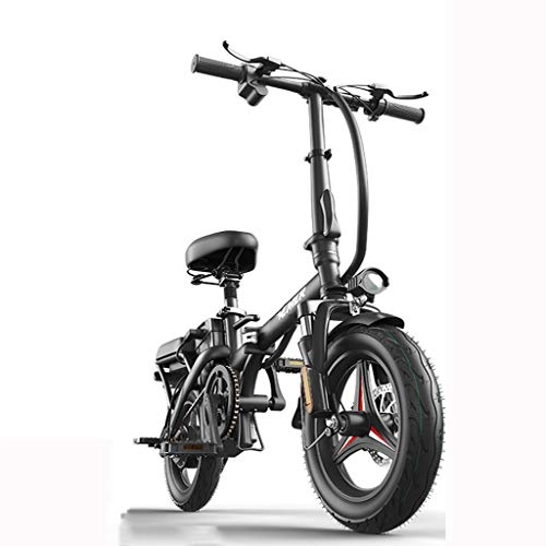 Electric Bike : FYJK Electric Scooters Adult Foldable, 200 Kg Max Load with Seat 10 Inch, Lithium Battery 48V, Rear Wheel Single Motor Drive