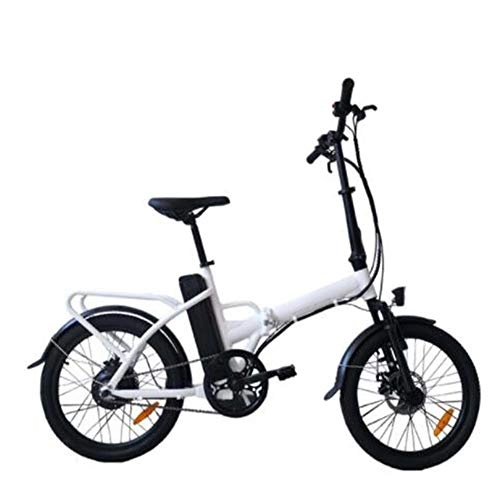 Electric Bike : FZYE 20 inch Electric Bikes, 36V10.4A Removable lithium battery Folding Bicycle 250W Motor Double Disc Brake City Bike Men Women, White