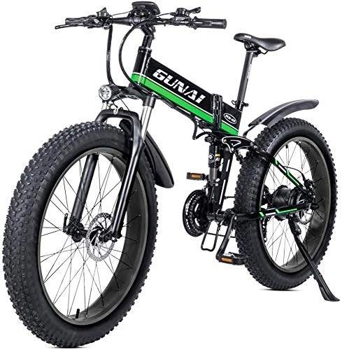 Electric Bike : GDSKL Electric Bicycle Mountain Bike Scooter Foldable 48V Lithium Battery with Fat Tires Speed Electric Bicycle 21 Pedal-Assist / A / Load bearing250KG