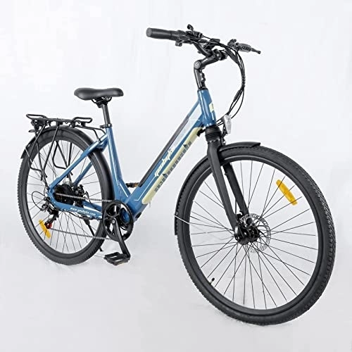 Electric Bike : GEOBYKE Electric Bike 27.5" Tyres 10Ah 48v City e-Bike UK stock (White)