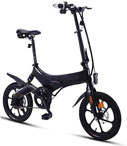 Electric Bike : GJJSZ Folding Electric Bicycle, Variable Speed Small Portable Ultra Light Easy To Store Foldable Frame Portable Lithium Battery Adult Men And Women