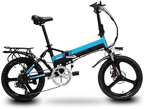 Electric Bike : GJJSZ Folding Electric Bike, Lightweight And Aluminum Folding Bike with Pedals Non-Slip Explosion Proof Lithium Battery Bike Outdoors Adventure, B