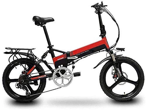 Electric Bike : GJJSZ Folding Electric Bike, Lightweight And Aluminum Folding Bike with Pedals Non-Slip Explosion Proof Lithium Battery Bike Outdoors Adventure, C