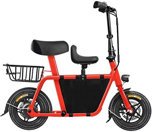 Electric Bike : GJJSZ Parent-Child Electric Car, Variable Speed Small Portable Ultra Light Mini Adult Car Small Double Shock Absorption Lithium Battery Bike Outdoors Adventure