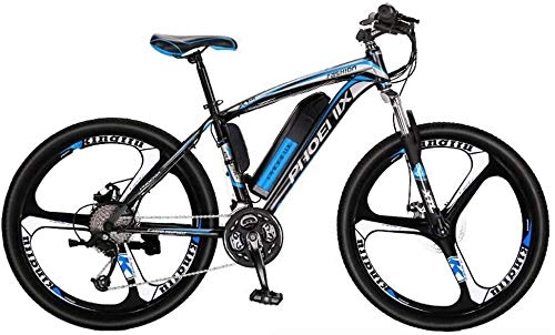 Electric Bike : GMZTT Unisex Bicycle Adult 26 Inch Electric Mountain Bicycle, 36V Lithium Battery / 27 speed High-Strength High-Carbon Steel Frame Offroad Electric Bicycle (Color : B, Size : 8AH)