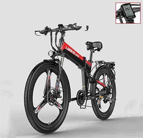 Electric Bike : GMZTT Unisex Bicycle Adult 26 Inch Electric Mountain Bicycle, 48V Lithium Battery Electric Bicycle, With anti-theft alarm / fixed-speed cruise / 5-gear assist (Color : A, Size : 10.4AH)
