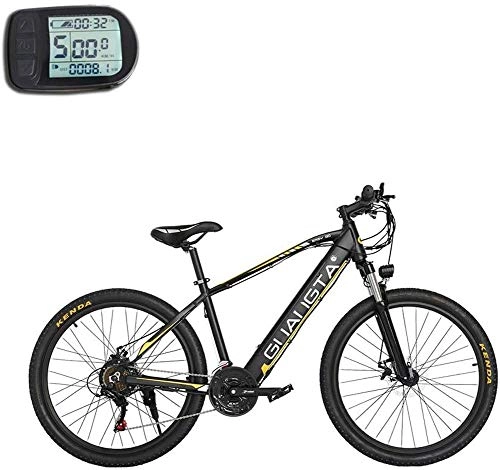 Electric Bike : GMZTT Unisex Bicycle Adult 27.5 Inch Electric Mountain Bicycle, 48V Lithium Battery, Aviation High-Strength Aluminum Alloy Offroad Electric Bicycle, 21 Speed (Color : A, Size : 80KM)
