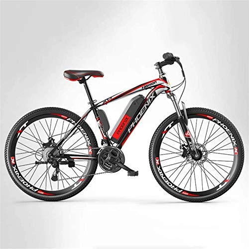 Electric Bike : GMZTT Unisex Bicycle Adult Mens Mountain Electric Bicycle, 250W Electric Bikes, 27 speed Off-Road Electric Bicycle, 36V Lithium Battery, 26 Inch Wheels (Color : A, Size : 10AH)