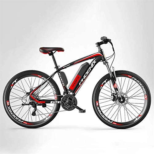 Electric Bike : GMZTT Unisex Bicycle Adult Mountain Electric Bicycle Mens, 27 speed Off-Road Electric Bicycle, 250W Electric Bikes, 36V Lithium Battery, 26 Inch Wheels (Color : B, Size : 10AH)
