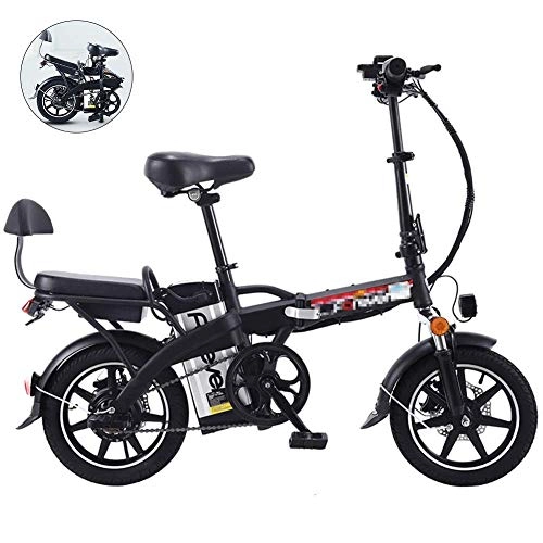 Electric Bike : Gpzj Folding Electric Bike, 14 Inch Collapsible Electric Commuter Bike Ebike with Removable Lithium Battery Explosion-Proof Tire Battery Anti-Theft Lock