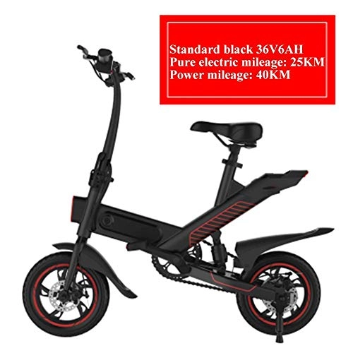 Electric Bike : Gpzj Folding Electric Bike with 36V 6Ah Lithium-Ion Battery, 12 Inch Ebike with 250W Brushless Motor