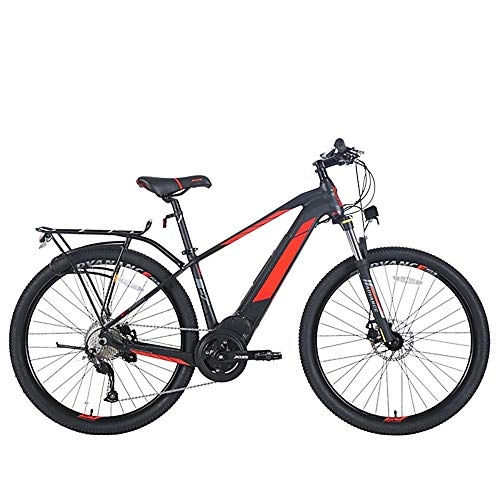 Electric Bike : GUI-Mask SDZXCElectric Power Mountain Bike 500 Lithium Battery Center Aluminum Alloy Frame Bicycle Disc Brake Bicycle 9 Speed