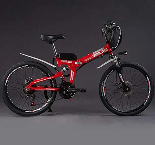 Electric Bike : GUOJIN 26" Electric Bike, Electric Bicycle with 350W Motor, 48V 8Ah Battery, Change Speed bike, Outdoor Urban Road Bikes, Red