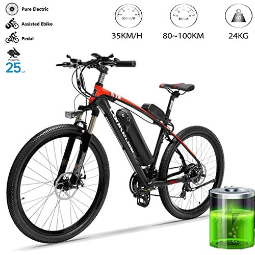 Electric Bike : GUOJIN 26" Electric Bike, Electric Bicycle with 400W Motor, 48V 13Ah Battery, Change Speed bike, Outdoor Urban Road Bikes, Red