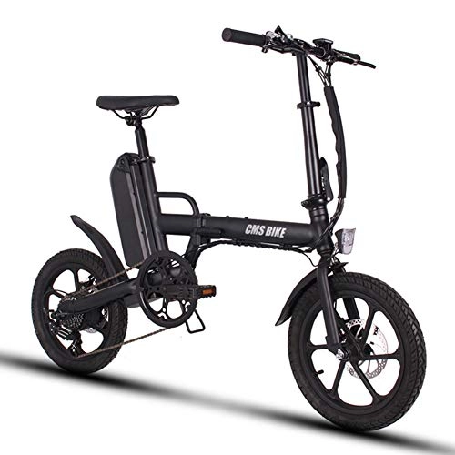 Electric Bike : GUOJIN Electric Bike 16" Folding Electric Bicycle for Adults 250W Motor 36V Urban Commuter Folding E-Bike City Bicycle Max Speed 25 Km / H Load Capacity 110 Kg, Black