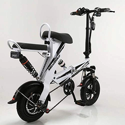 Electric Bike : GUOJIN Folding Electric Bicycle Aluminum Alloy Electric Bike Unisex Adult Youth 12 Inch 25Km / H 48V 25AH 250W Electric E-Bikec with Pedals Power Assist Disc Brake