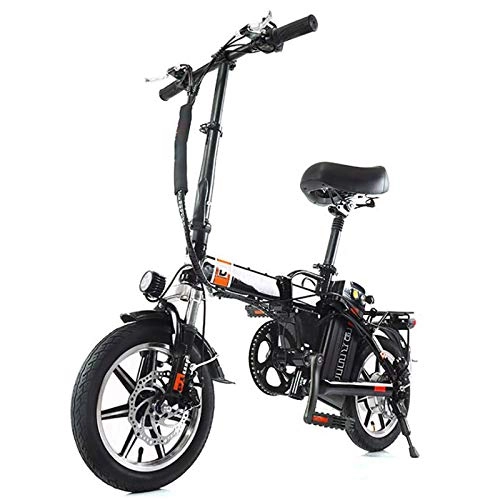 Electric Bike : GUOJIN Folding Electric Bicycle for Adults 240W Motor 48V Urban Commuter Folding E-Bike City Bicycle 48V10ah Lithium-Ion Battery, Max Speed 25 Km / H Load Capacity 120 Kg, Black