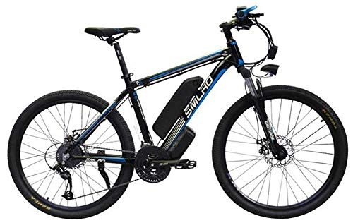 Electric Bike : GYL Electric Bicycle Mountain Bike Scooter Adult with 1000W Motor 48V 15Ah Lithium Battery 27 Speed Gear for Outdoor Riding Commute All Terrain 26 Inches, Blue