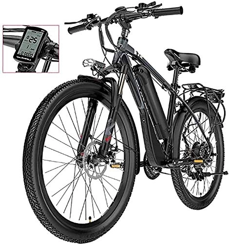 Electric Bike : GYL Electric Bicycle, Scooter, Mountain Bike, Pedal, Travel, Outdoor, with Back Seat, 26 Inches, 21 Speed, Waterproof, 400W, Removable 48V, 13Ah Lithium Ion Battery, Suitable for Urban Adults, Outdoo