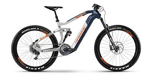 Electric Bike : HAIBIKE XDURO 5.0 Flyon Electric Bike 2020 (XL / 48 cm, Blue / White / Orange)