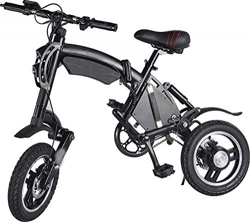 Electric Bike : HBC Creative Fashion Disc Folding Electric Bike Portable and Easy to Store in Caravan, Motor Home, Boat. Short Charge Lithiumion Battery and Silent Motor Ebike, Lcd Speed Display