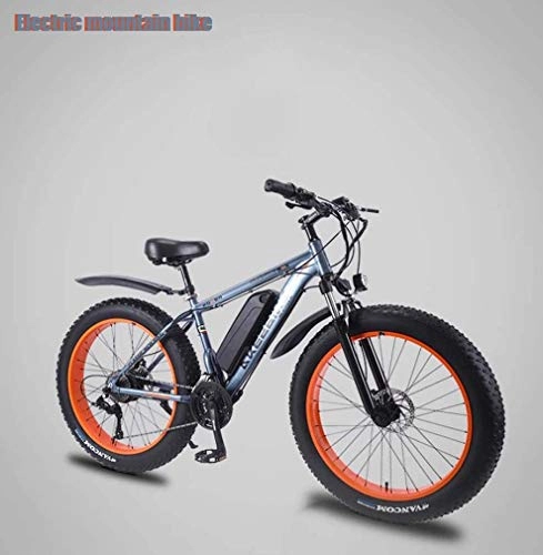 Electric Bike : HCMNME durable bicycle Adult Mens Electric Mountain Bike, Removable 36V 10AH Lithium Battery, 350W Beach Snow Bikes, Aluminum Alloy Off-Road Bicycle, 26 Inch Wheels Alloy frame with Disc Brakes