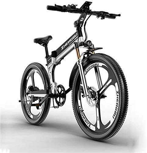 Electric Bike : HCMNME Electric Bikes for Adult Electric bicycle, electric folding mountain bike 48V400W motor, 12AH lithium battery endurance 90km, male and female off-road all-terrain vehicles Ebike for Mens