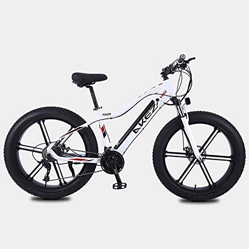 Electric Bike : HECHEN Electric Snow Bike Mens 38V 350W Mountain Bike 27 Speeds E-Bike 26 inch Aluminum Slloy Frame Fat Tire Road Bicycle MTB with Hydraulic Disc Brakes, left LCD screen
