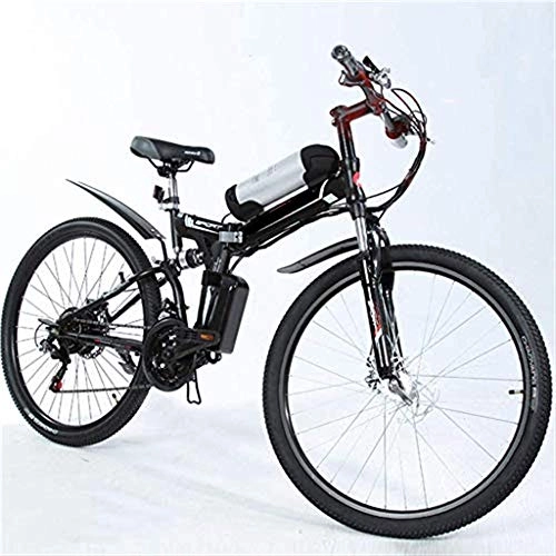 Electric Bike : HFJKD 26 Inch Electric Mountain Bike, 48v 250w Foldable Motor Bicycle Lithium Battery Pedals Bikes, With Disc Brakes And Suspension Fork, Portable