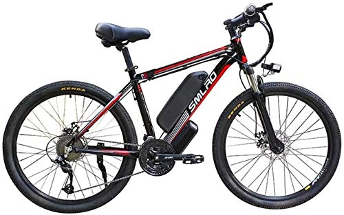 Electric Bike : High-speed 26" Electric Mountain Bike for Adults, 360W Aluminum Alloy Ebike Bicycle Removable, 48V / 10A Lithium Battery, 21-Speed Commute Ebike for Outdoor Cycling Travel Work Out ( Color : Red )
