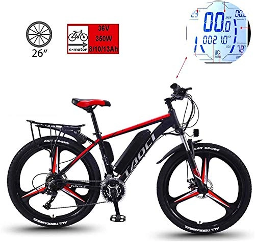 Electric Bike : High-speed 26-Inch Electric Bicycle Lithium Battery Power Mountain Bike, 36V350W Super-Strong Motor-8AH / 10AH / 13AH Option, 50-90Km Cruising Range, All-Terrain Outdoor Riding (Size : 8AH)