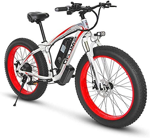 Electric Bike : High-speed 26Inch Fat Tire E-Bike Electric Bicycles for Adults, 500W Aluminum Alloy All Terrain E-Bike Removable 48V / 15Ah Lithium-Ion Battery Mountain Bike for Outdoor Travel Commute ( Color : Red )
