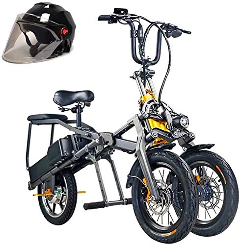 Electric Bike : High-speed Electric Bike Electric Mountain Bike 350W Ebike 14'' Electric Bicycle, 30MPH Adults Ebike with Lithium Battery, Hydraulic Oil Brake, Inverted Three-Wheel Structure Electric Bicycle