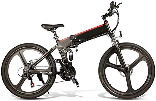 Electric Bike : High-speed Electric Off-road Bike, 350w Brushless Motor 26 Inch Adults Electric Mountain Bike 21 Speed Removable 48v Battery Dual Disc Brakes Removable Lithium-ion Battery ( Color : Black )