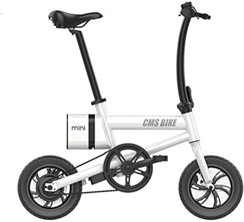 Electric Bike : High-speed Fast Electric Bikes for Adults 14 inch Flexible Folding Ebike 36V250W Brushless Motor and Dual Disc Mechanical Brakes Folding Electric Bike with Lithium Battery Powered ( Color : White )