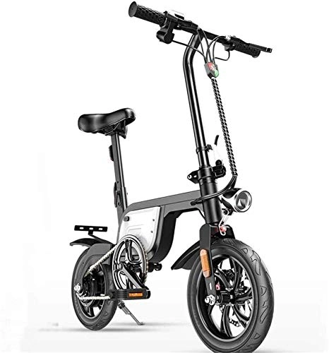 Electric Bike : High-speed Fast Electric Bikes for Adults Foldable Electric Bike Bicycle for Adults Electric Assist Bike with 12"Shock-absorbing Tires, Maximum 50KM Running Distance, Aluminum Alloy Frame, Double Disc Br