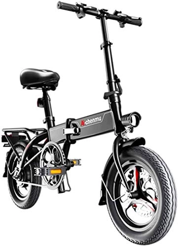 Electric Bike : High-speed Fast Electric Bikes for Adults Lightweight Magnesium Alloy Material Folding Portable Easy to Store E-Bike 36V Lithium Ion Battery with Pedals Power Assist 14 inch Wheels 280W Powerful Motor