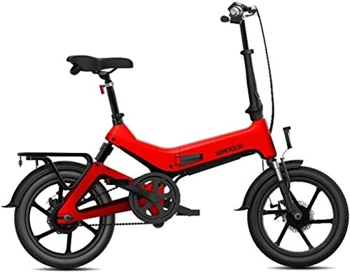 Electric Bike : High-speed Folding Electric Bike For Adults, 16" Electric Bicycle / Commute Ebike With 250W Motor, 36V 7.8Ah Battery Removable Lithium Battery, 36V7.8AH Waterproof And Dustproof ( Color : Red )