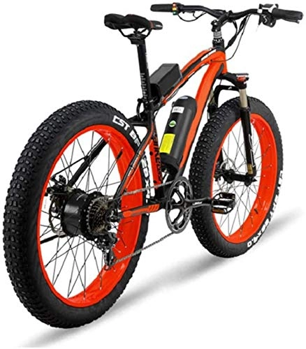 Electric Bike : High-speed Powerful 1000W Aluminum Alloy Men's Electric Bike with 16A Lithium Battery and LCD Display 7 Speed Electric Mountain Bike Professional Transmission System Brushless Geared ( Color : Red )