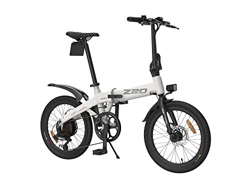 Electric Bike : HIMO Z20 Electric Bike, Folding Electric Bicycle for Adult, 20 Inch Tire Up To 80km Range, Removable Large Capacity Battery, 250W DC Motor, Shimano 6-speed Transmission Smart Display Dual Disc White