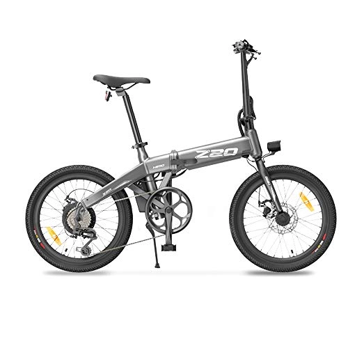 Electric Bike : HIMO Z20 Foldable Electric Bicycle with 6-speed Transmission System, IPX7 Waterproof LCD, Intelligent Vector Control, Dual Disc Brakes (Gray)