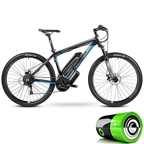 Electric Bike : HJHJ Adult electric mountain bike 3 kinds of riding mode 5 electric power assist 24 speed detachable battery (36V10Ah) snow cruiser road motorcycle. Up to 35KM / H, Blue, 26 * 17inch