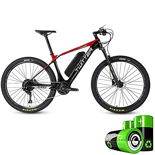 Electric Bike : HJHJ Carbon fiber electric bicycle electric assist mountain bike (5 files / 11 speed) 27.5 inch ultra light pedal bicycle coaxial central power system, 3red