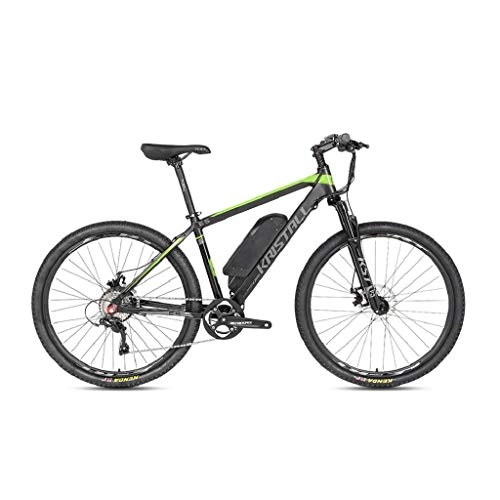 Electric Bike : HJHJ Electric mountain bike, 36V10AH lithium battery hybrid bicycle, (26-29 inches) bicycle snowmobile 24 speed gear mechanical line pull disc brake three working modes, Green, 29 * 19in