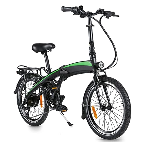 Electric Bike : HMEI 250W Electric Bike 20 Inch Wheels Folding Electric Bikes for Adults Men Electric Bicycle 36V 7.5Ah Battery Electric Bike (Color : Black)